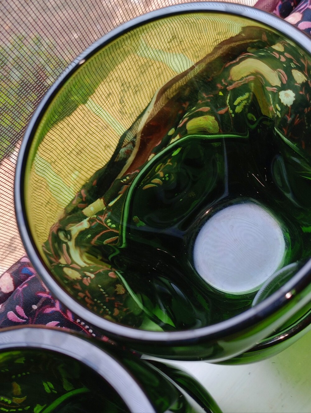 MCM Style Green Glass Tumblers Set Of Six - Picture 7 of 11